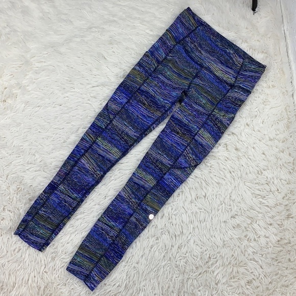 Lululemon Fast and Free Tight 25" *Non-Reflective Nulux Interconnect Blue Multi - Picture 2 of 7